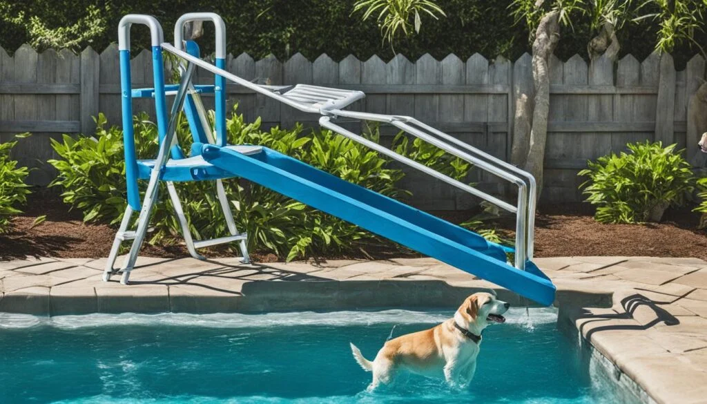 benefícios da escada de piscina para cachorro