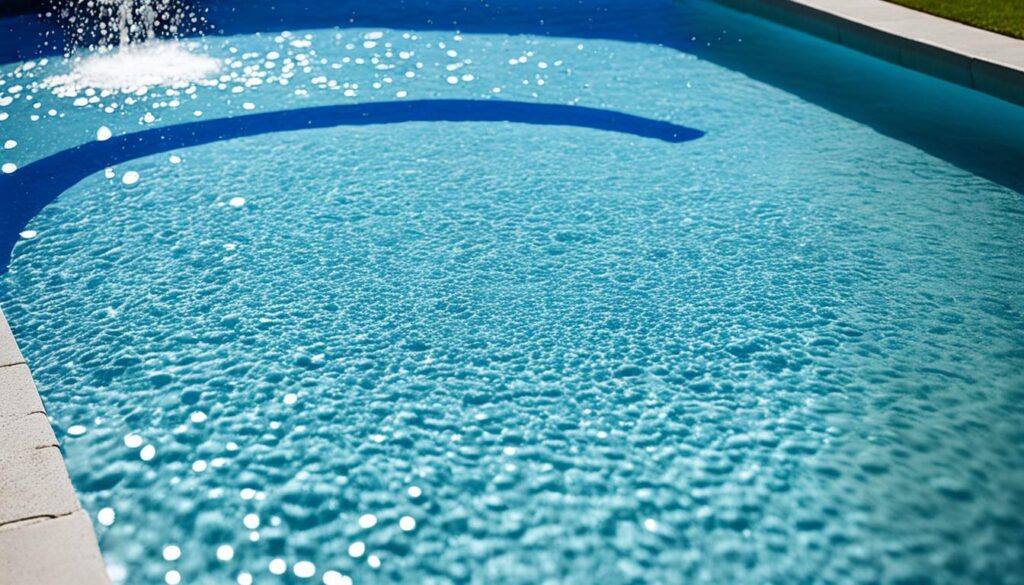 bolhas em piscina de fibra