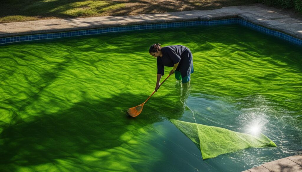 como remover algas da piscina