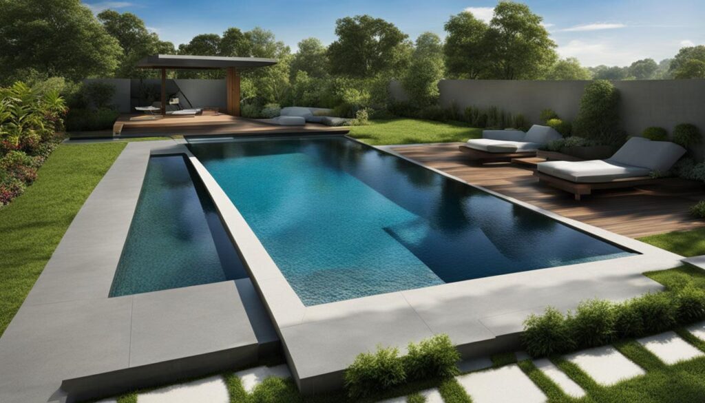 piscina de concreto com acabamento em azulejos