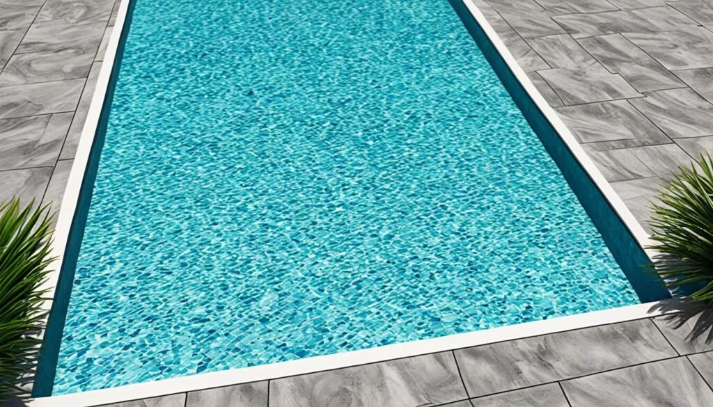 piso decorativo para piscina área externa