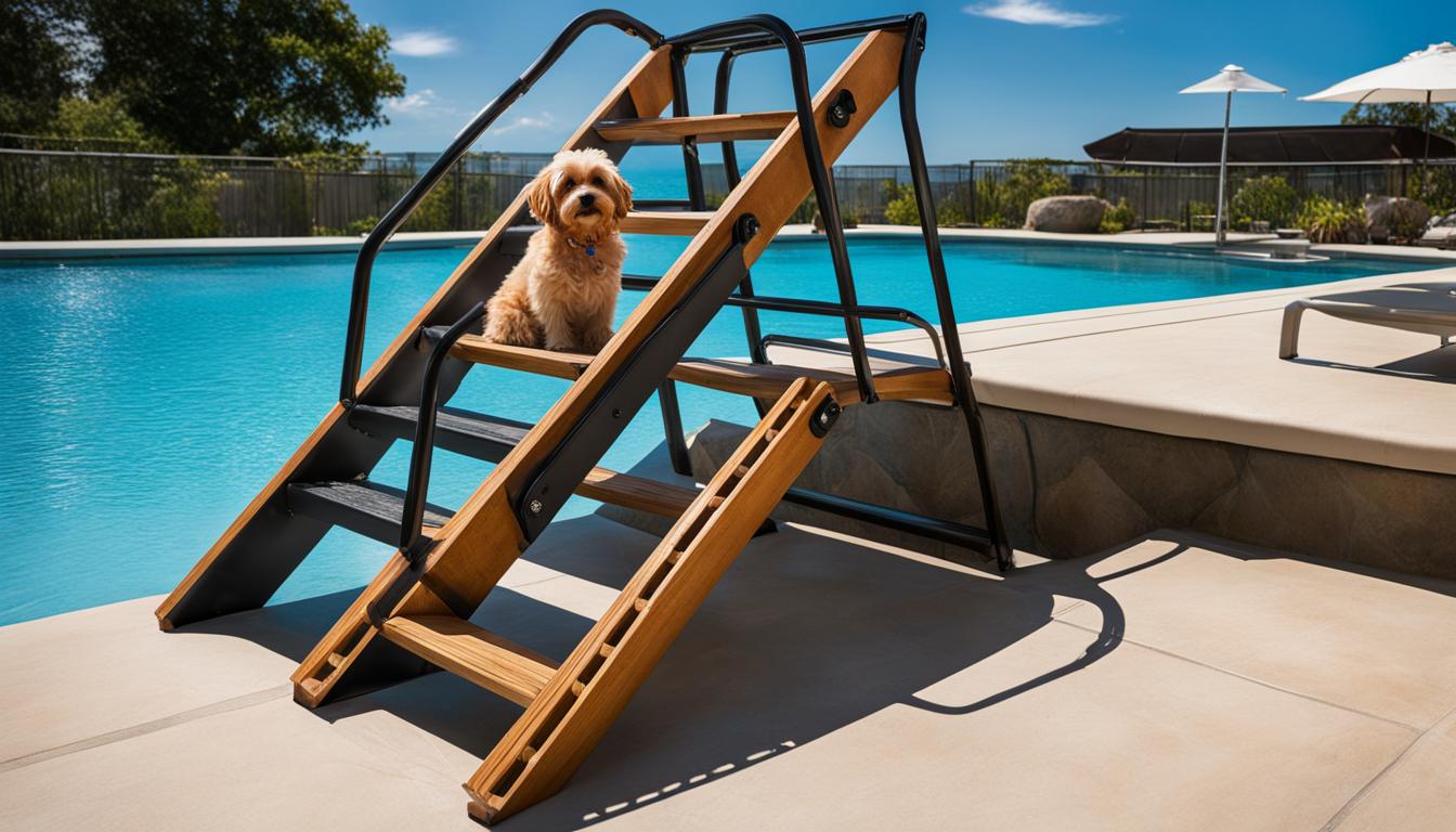 escada de piscina para cachorro