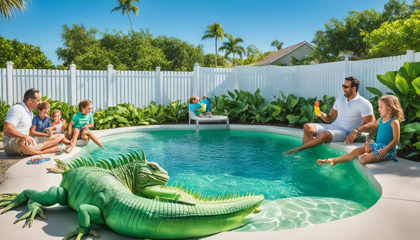 piscina vinil iguana verde